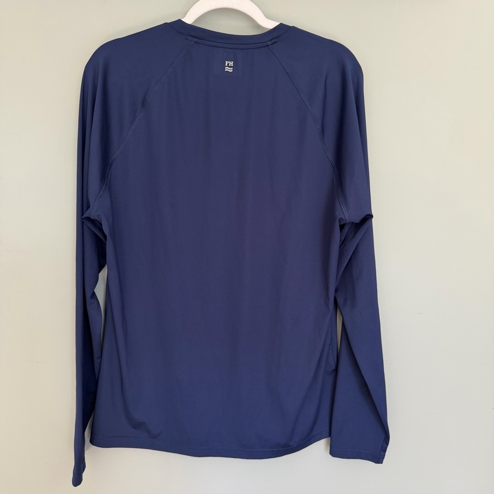 Fair Harbor Anchor Sun Protection 50 Navy Blue Swim Rash Guard Long Sleeve Shirt - Picture 11 of 17